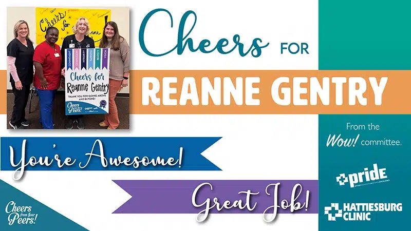 Cheers From Your Peers Recognition for ReAnne Gentry