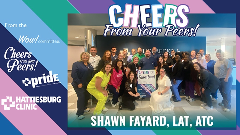 Shawn Fayard receives Cheers From Your Cheers