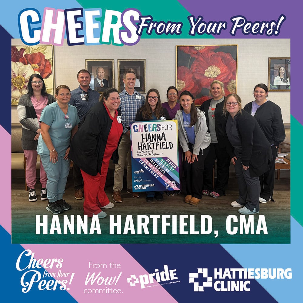 Cheers from Your Peers, Hanna Hartfield, Sumrall Medical Center