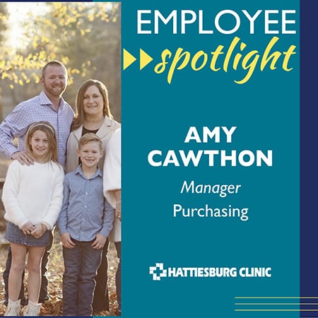 Employee Spotlight Amy Cawthon with Hattiesburg Clinic Purchasing