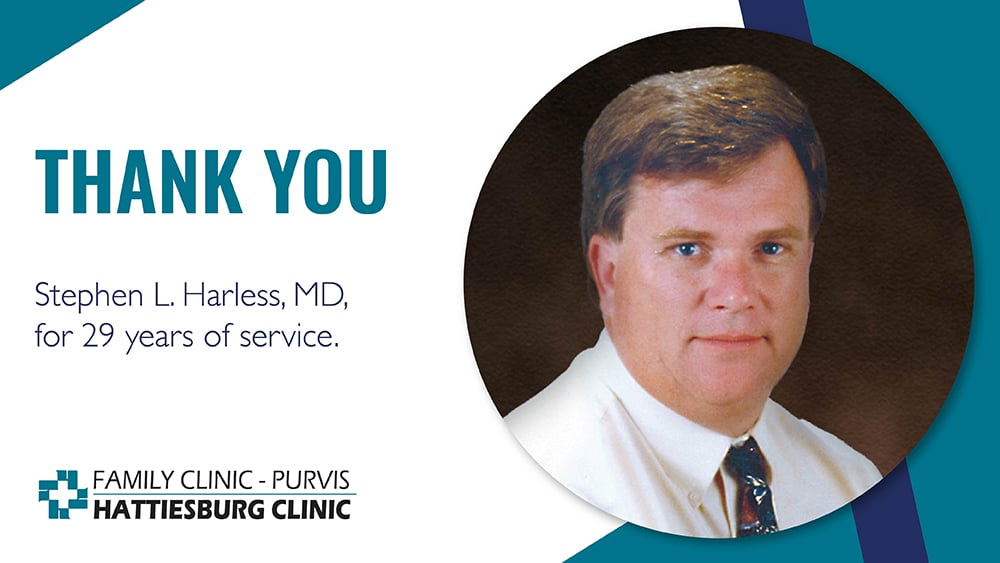 Stephen L. Harless, MD, retires after 29 years of service