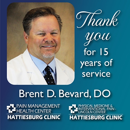 Brent D. Bevard, DO, retires from Hattiesburg Clinic after 15 years