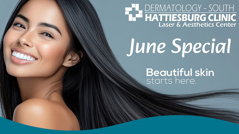 For the month of June, receive $50 off a single Platelet-Rich Plasma (PRP) treatment at Dermatology – South.