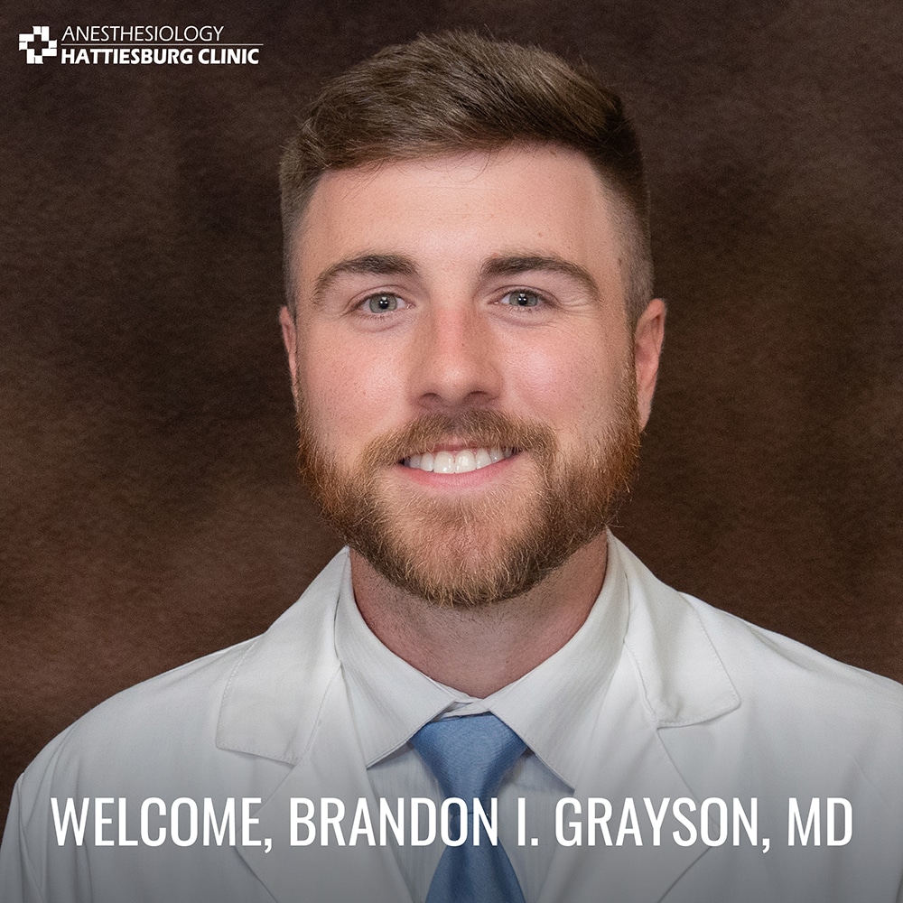 Brandon Grayson, MD, joins Anesthesiology