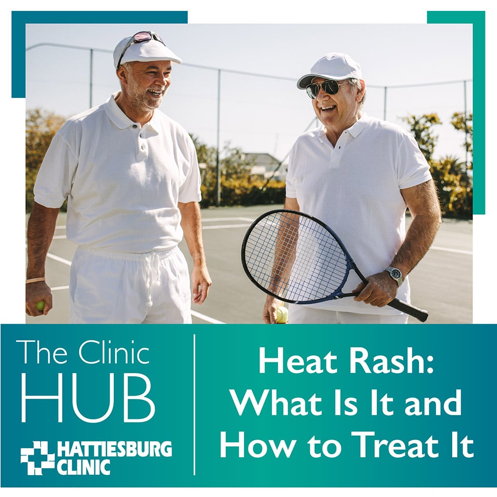 Heat rash, sometimes called prickly heat, occurs when sweat becomes trapped beneath the skin, leading to redness, tiny bumps and itching.