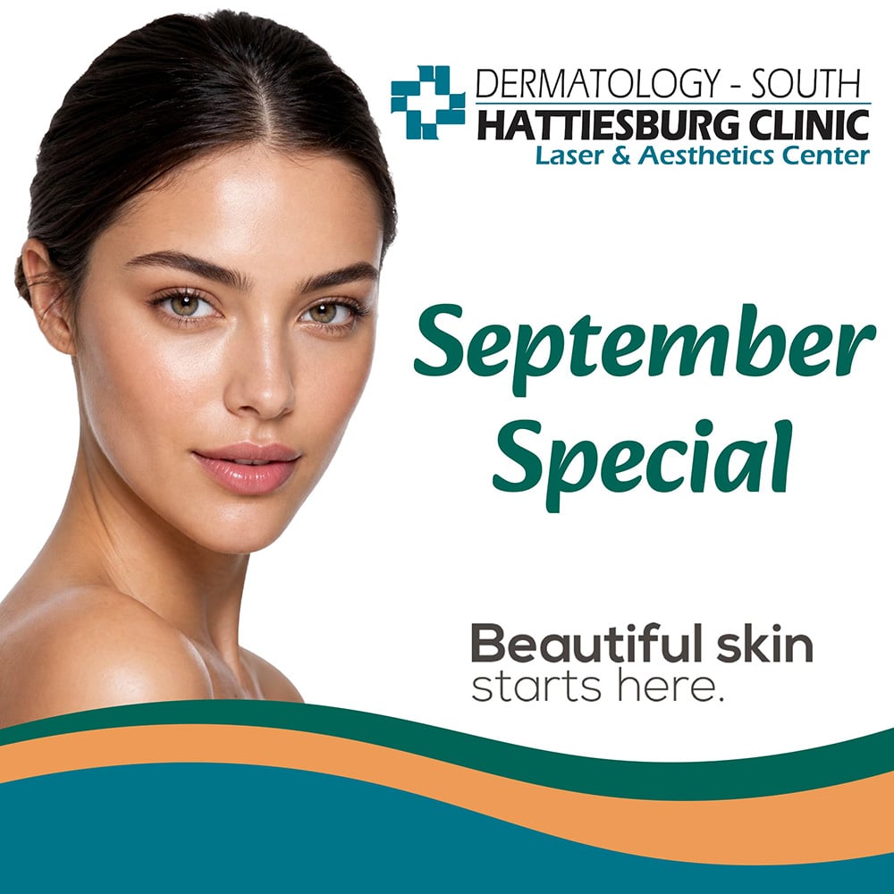 Dermatology – South is offering a special on Restylane® and Juvéderm® fillers during the month of September. Buy 1 cc of filler and get 1 cc half off or buy 2 cc and get 1 cc free!