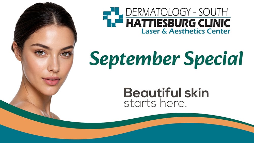 Dermatology – South is offering a special on Restylane® and Juvéderm® fillers during the month of September. Buy 1 cc of filler and get 1 cc half off or buy 2 cc and get 1 cc free!