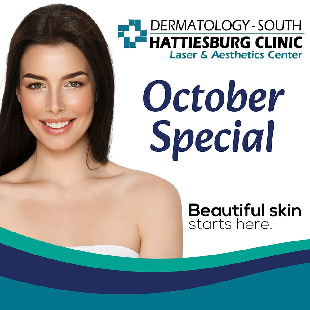 Dermatology – South is offering a buy one, get one half off special on NanoLaserPeel treatments during the month of October.