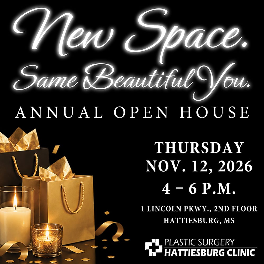 Hattiesburg Clinic Plastic Surgery invites the community to celebrate the season at its annual open house on Thursday, Nov. 12, 2026, from 4 to 6 p.m., at 1 Lincoln Parkway in Hattiesburg, on the second floor of Hattiesburg Clinic Lincoln Center.